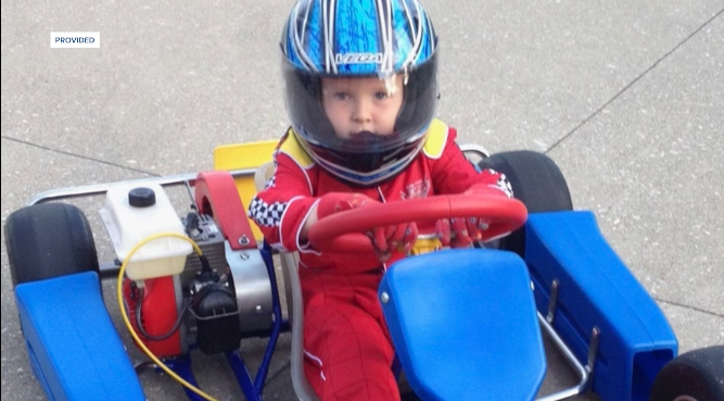 Elliot Cox got a go-kart from his grandpap