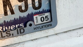 Idaho license plate registration sticker