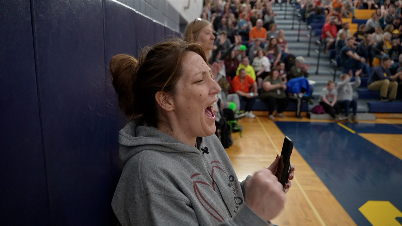 Pickell cheering on the CCRESA Cougars