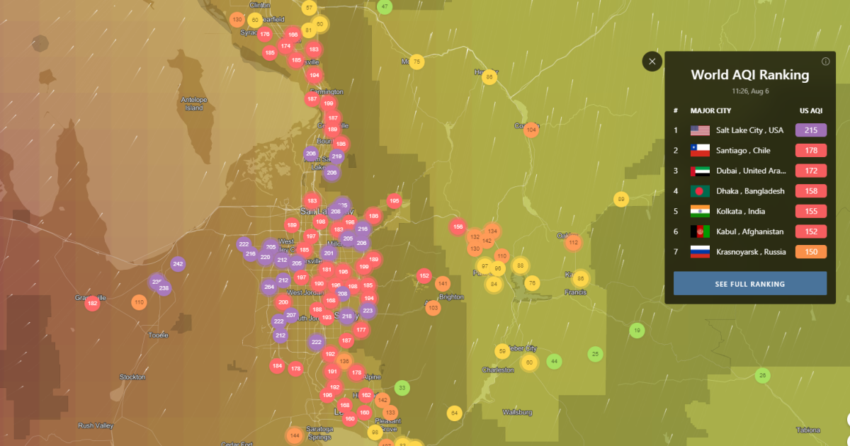 Salt Lake City air quality ranks among worst on the
