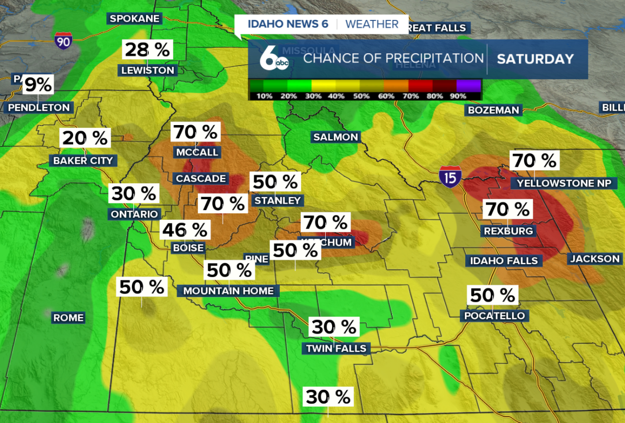 Chance of precipitation Saturday