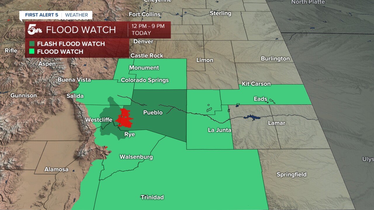 Flood Watches in effect Wednesday across potions of southern Colorado