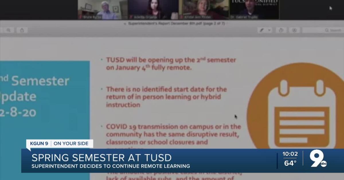TUSD will start Spring semester with remote learning