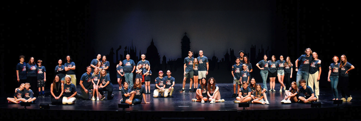 Families performing Mary Poppins