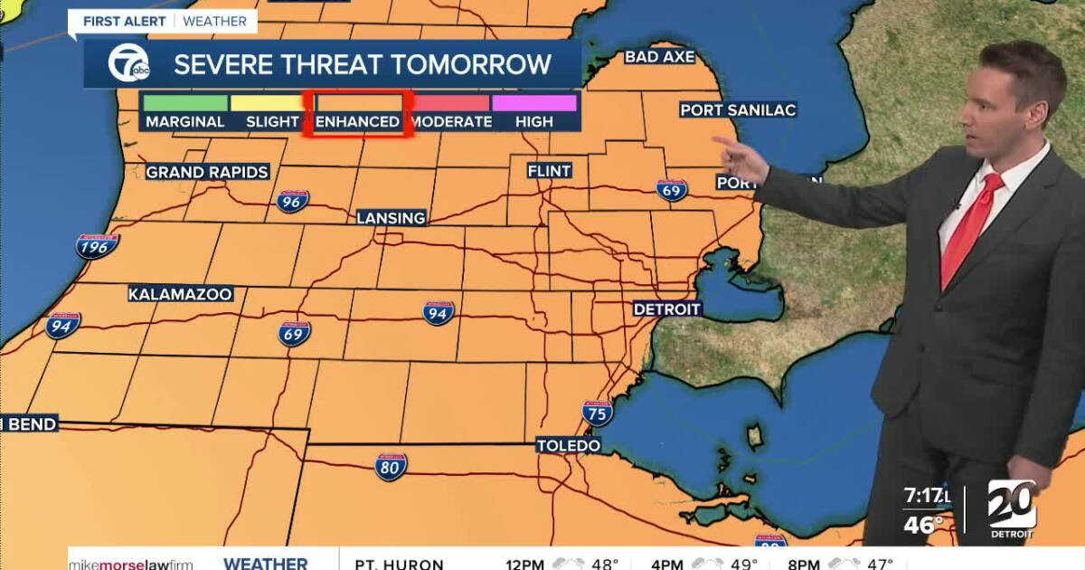 Detroit Weather: Severe storms possible late tonight and Wednesday
