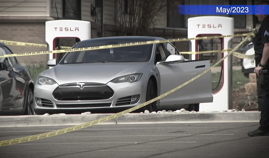 Tesla charging station shooting, May 2023