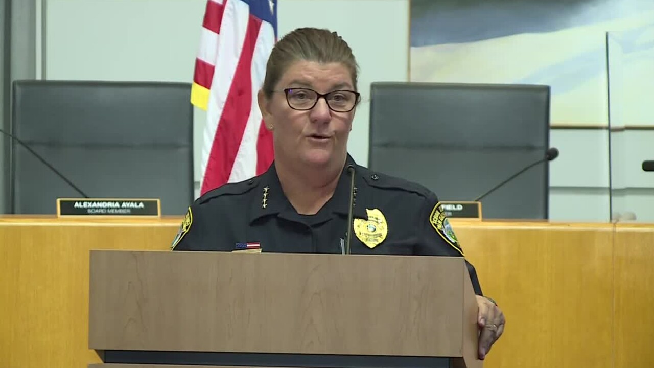 Chief Sarah Mooney of the School District of Palm Beach County's police department speaks at a news conference on August 1, 2022.jpg