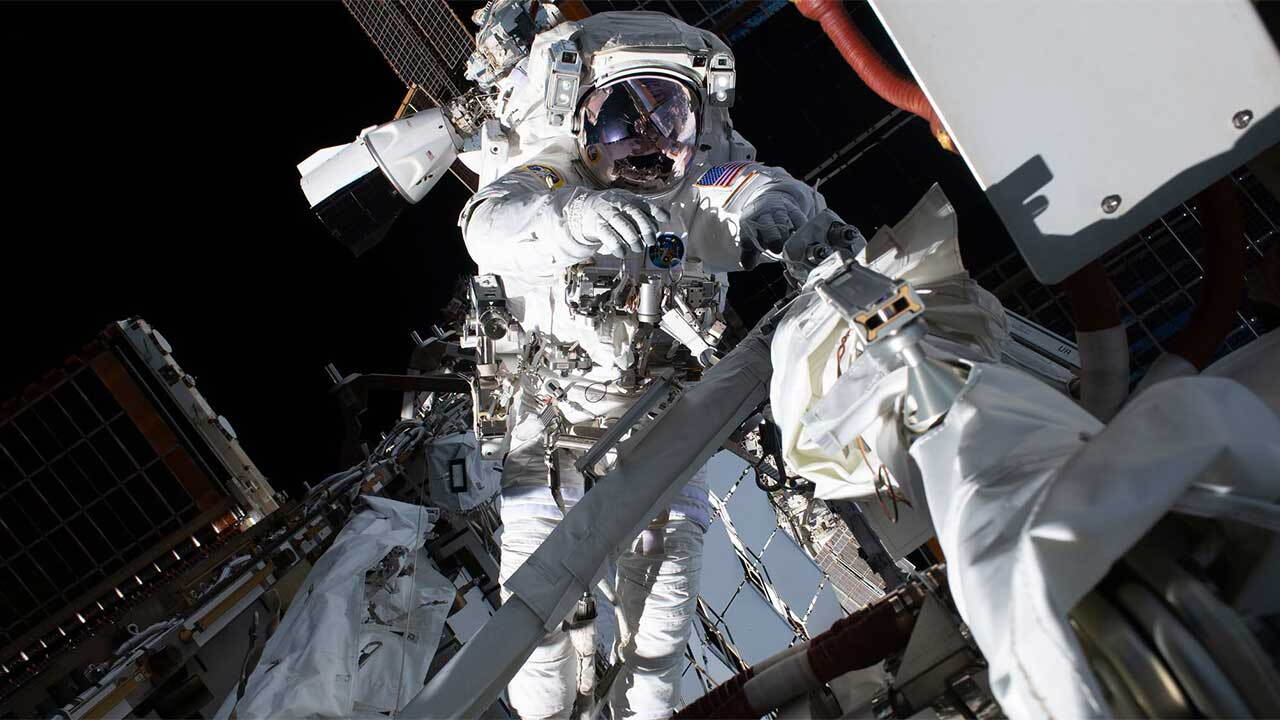 An astronaut conducts a spacewalk. File photo.