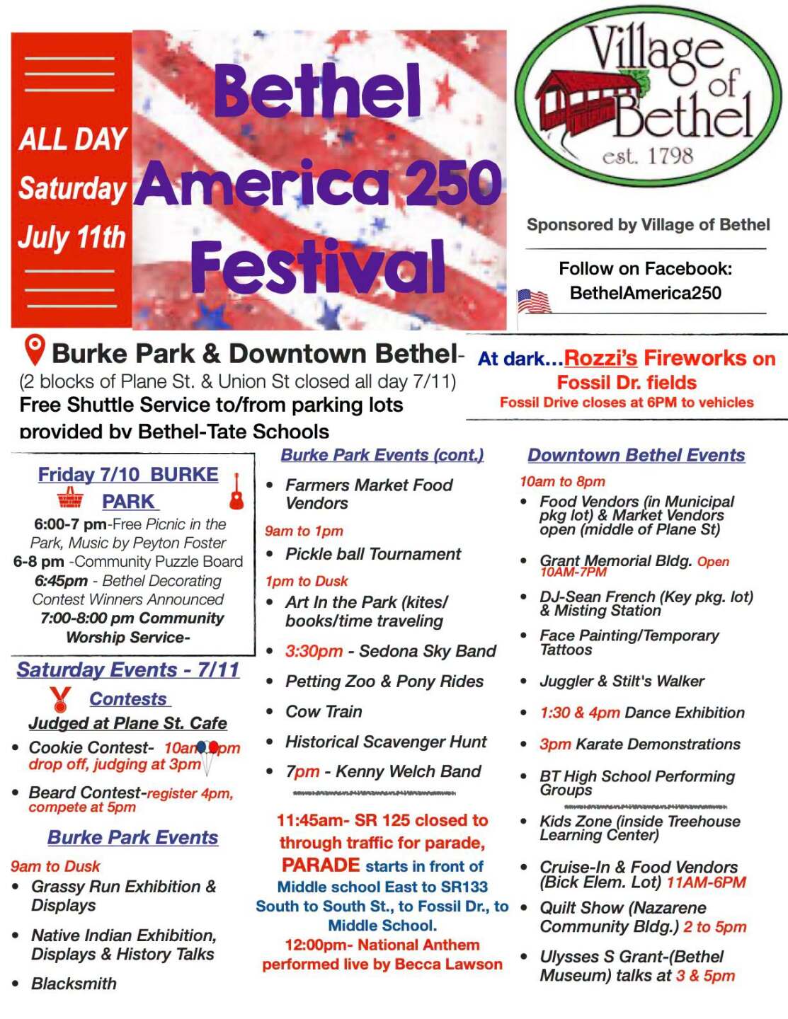Bethel America 250 Flyer