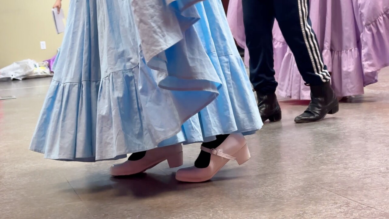 Students practice steps