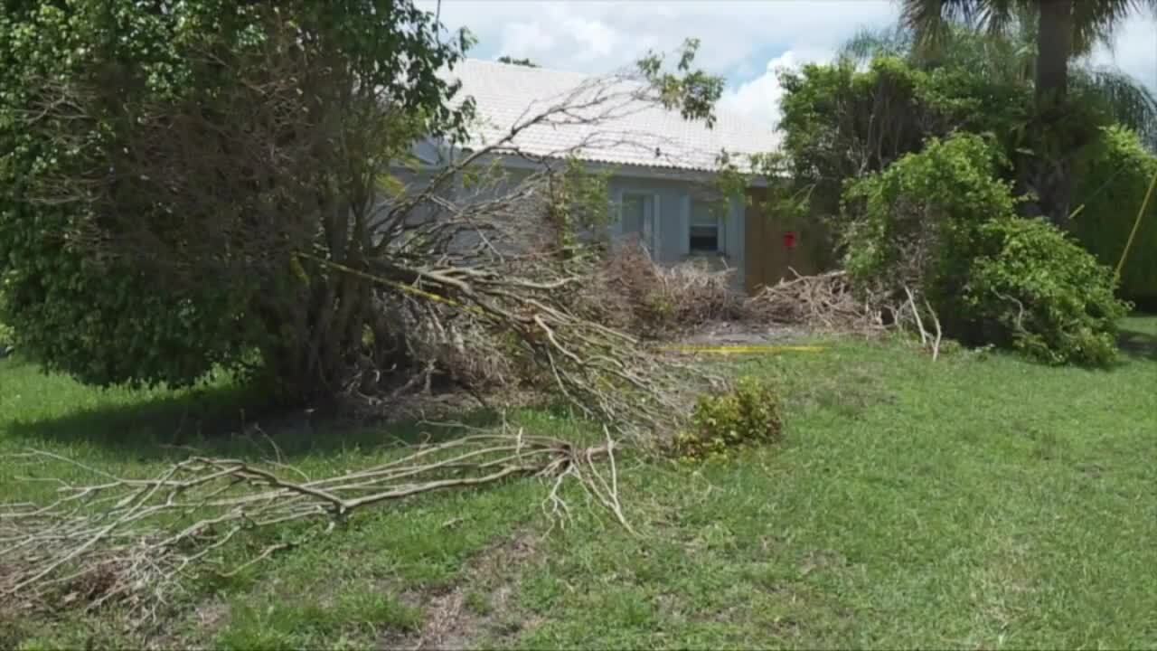Damage to Gary Schweikhart's home after car crashed into it, July 21, 2022