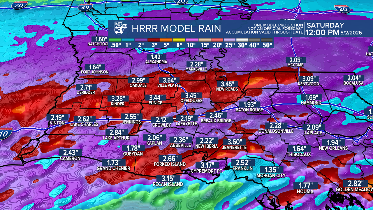 Extended HRRR Accumulation Acadiana.png