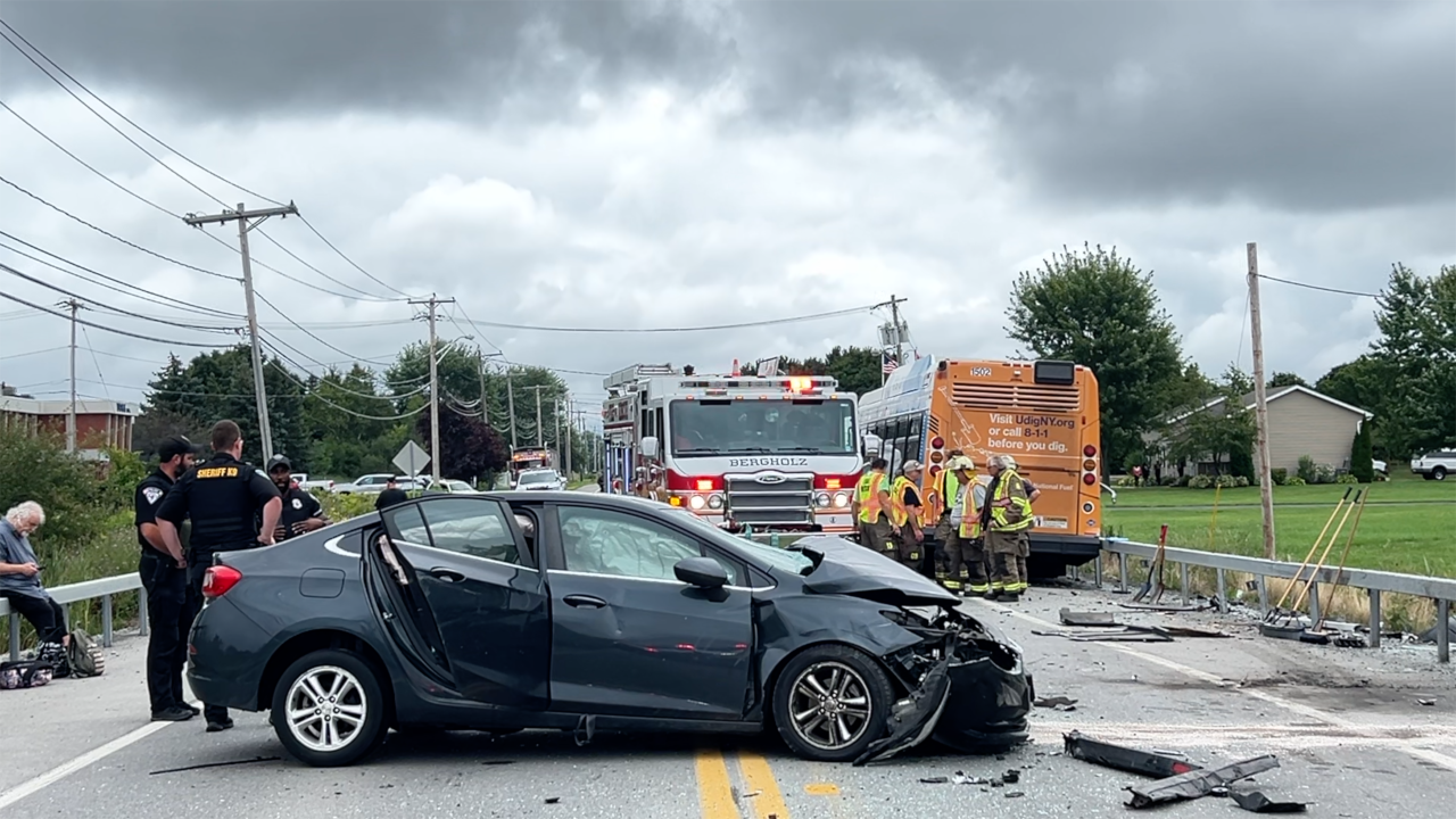 6 people injured after van crashes into car and NFTA bus in Wheatfield