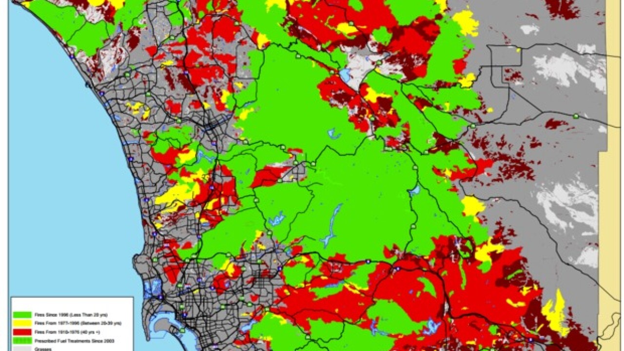 Cal Fire Map: Wildfire danger zones in San Diego County