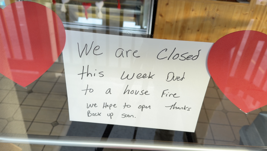 The sign on the Scratch Deli and Bakery door in Estes Park