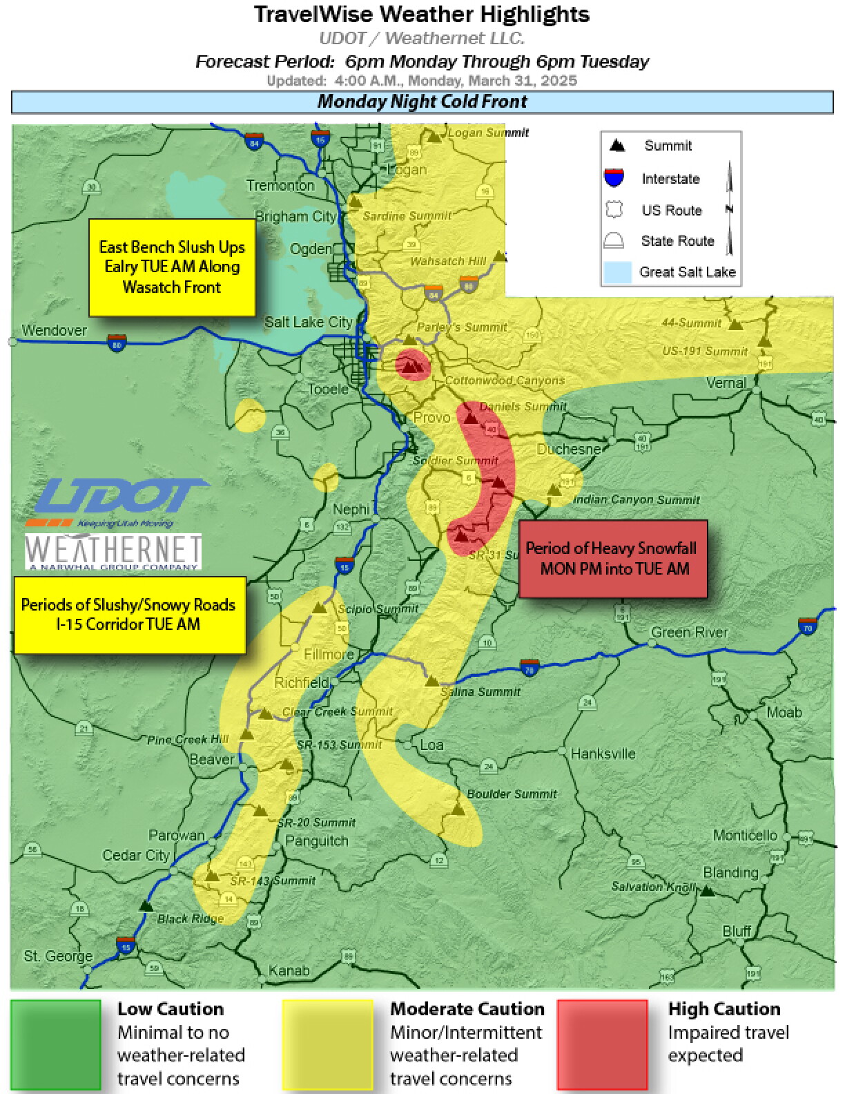 Storm to bring mountain snow, alert set for Utah highways