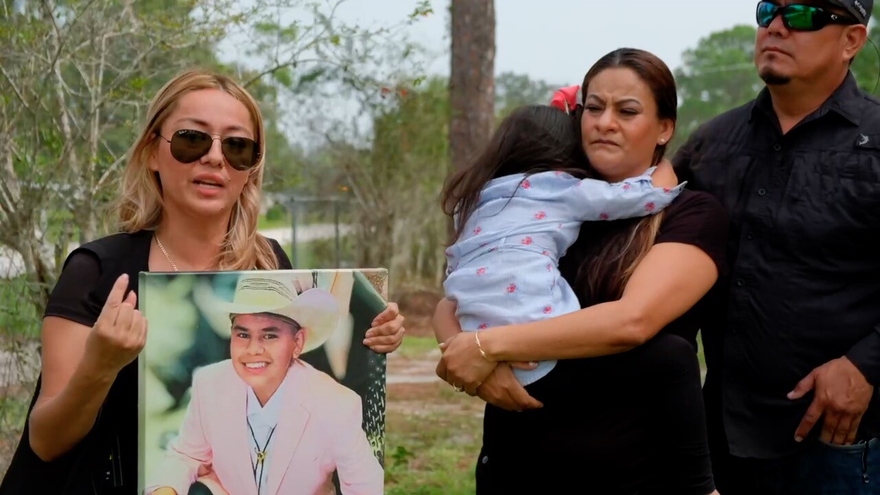 Eduardo's family on the day of the community meeting in October 2023.