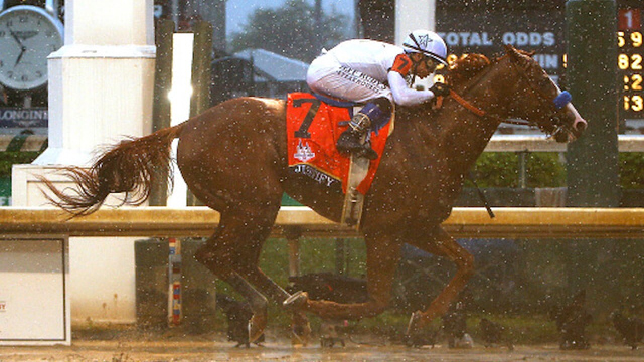 Justify gallops for Baffert in training for Belmont Stakes