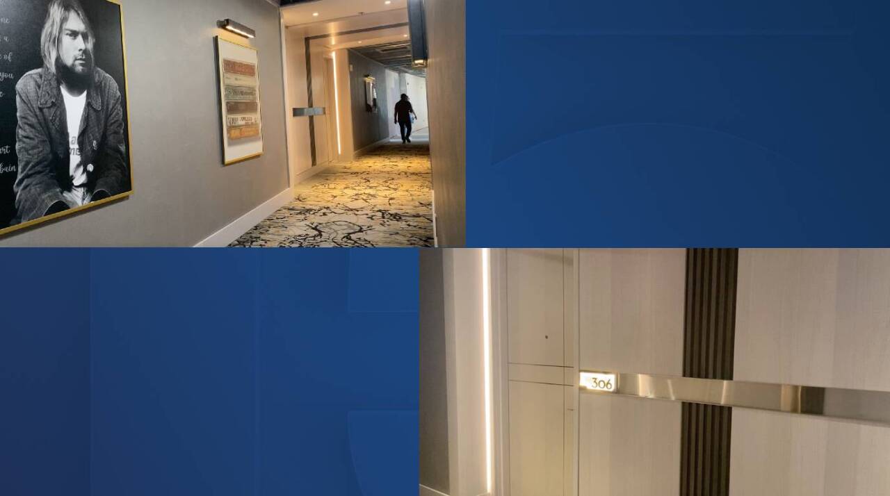 Hotel hallway inside the Muse Tower at VAI Resort.