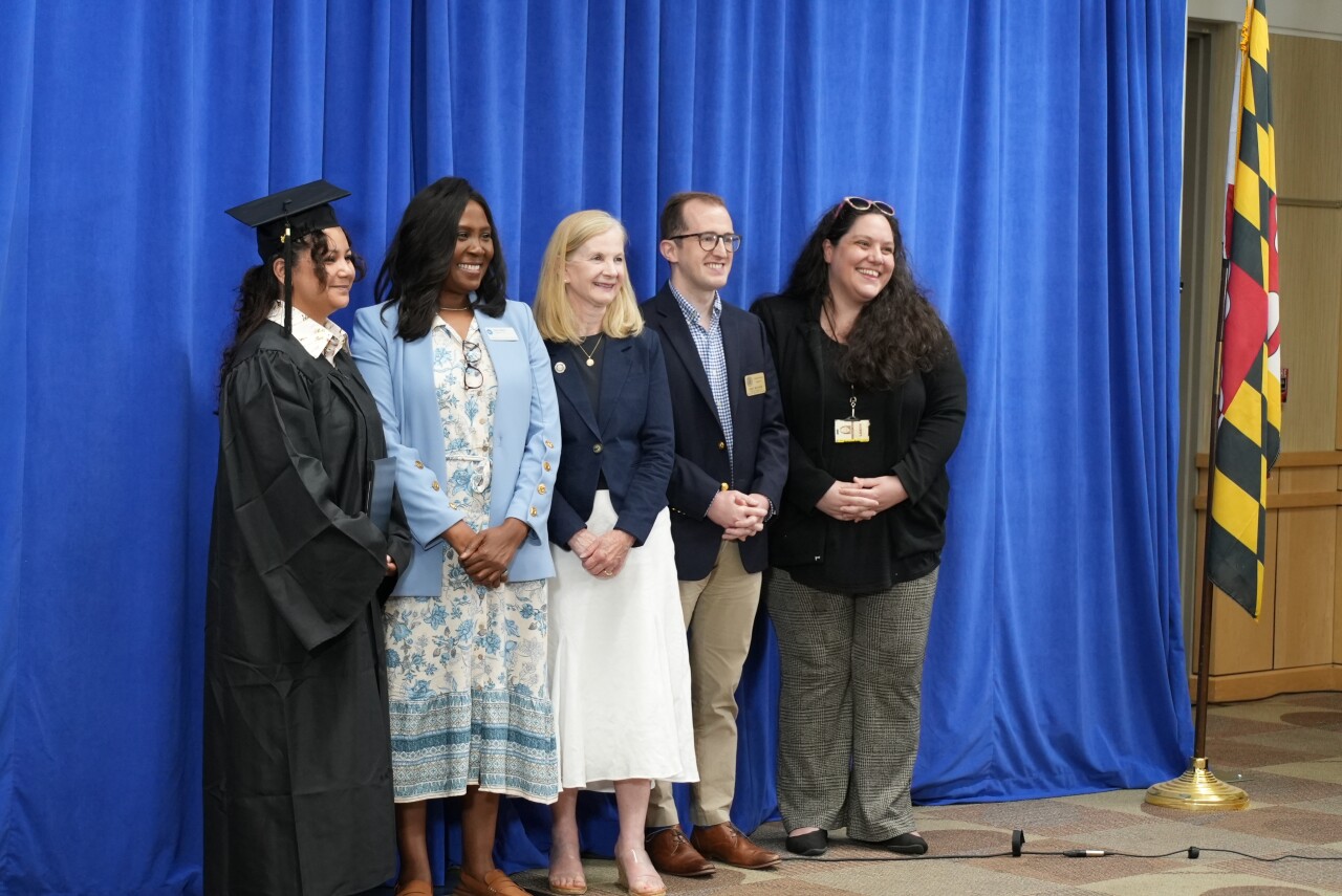 Annie Aragon getting her diploma