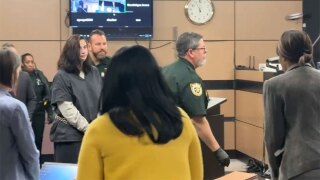 Kelly Kirwan appears in a Palm Beach County courtroom on April 4, 2025.