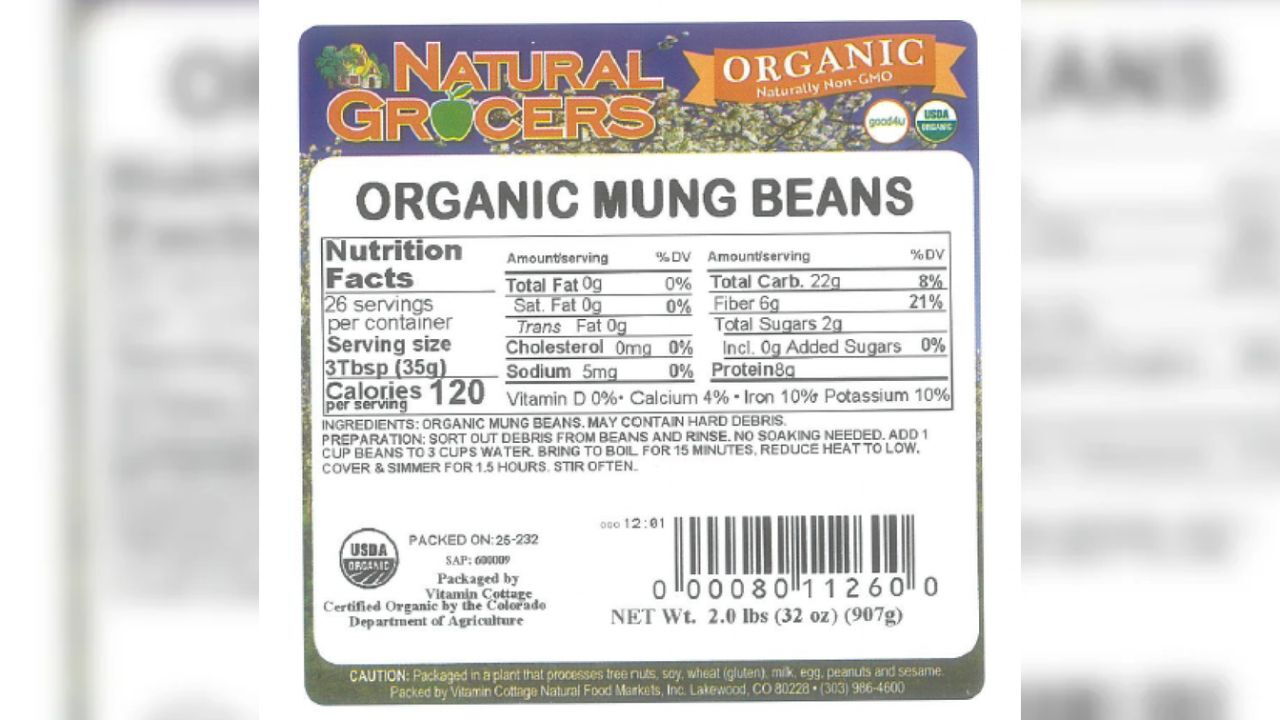 Natural Grocers Brand Organic 2-Pound Mung Beans