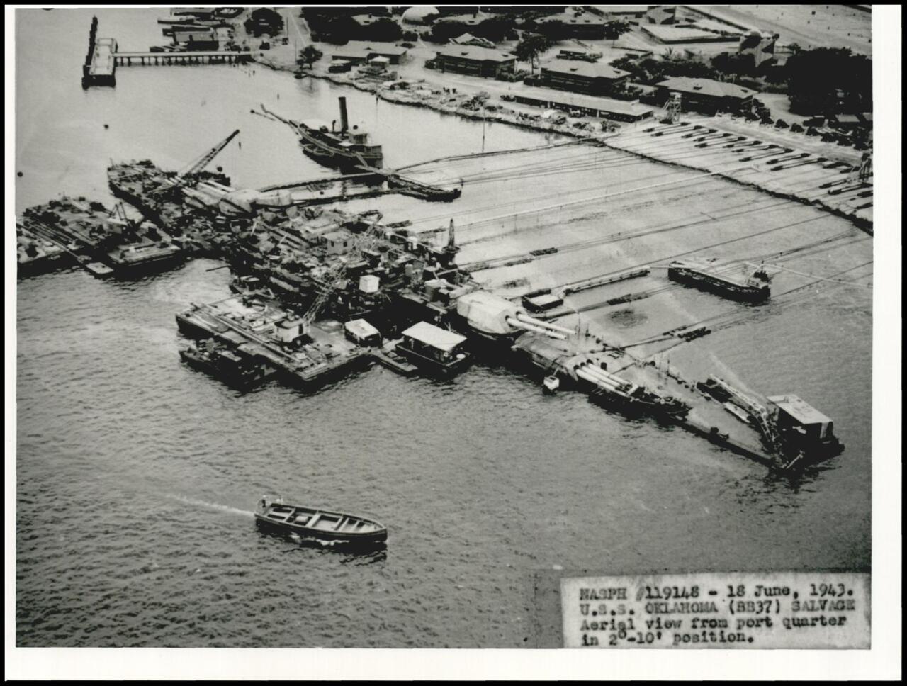 Salvage operations at Pearl Harbor