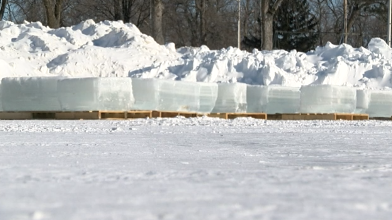 Detroit Lakes, Minn. ice blocks for 2022 Polar Fest palace