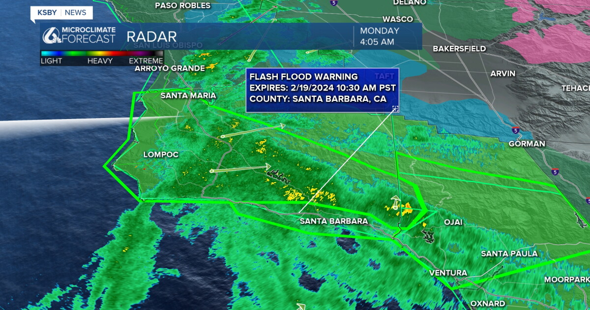 Heavy rain prompts flash flood warnings across Santa Barbara County - Vimarsana News