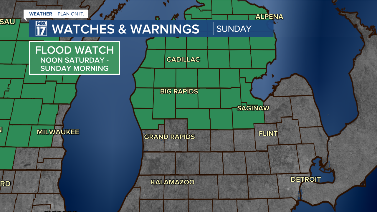 FLOOD WATCH SATURDAY AFTERNOON