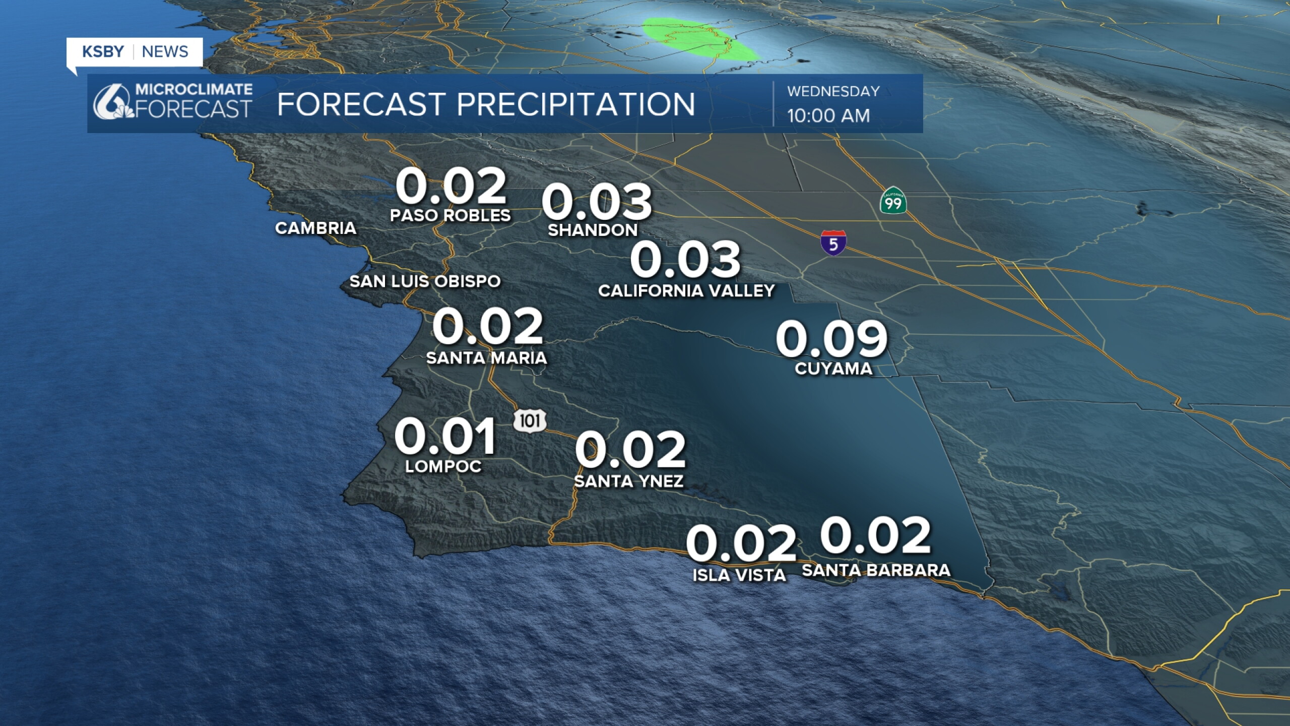 Shower chances on Tuesday and near-average temperatures in the 60s, breezy