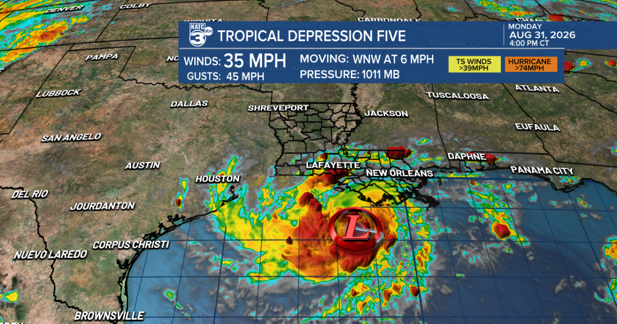 Tropical Depression 5 expected to become Edouard overnight; minimal impacts in Acadiana
