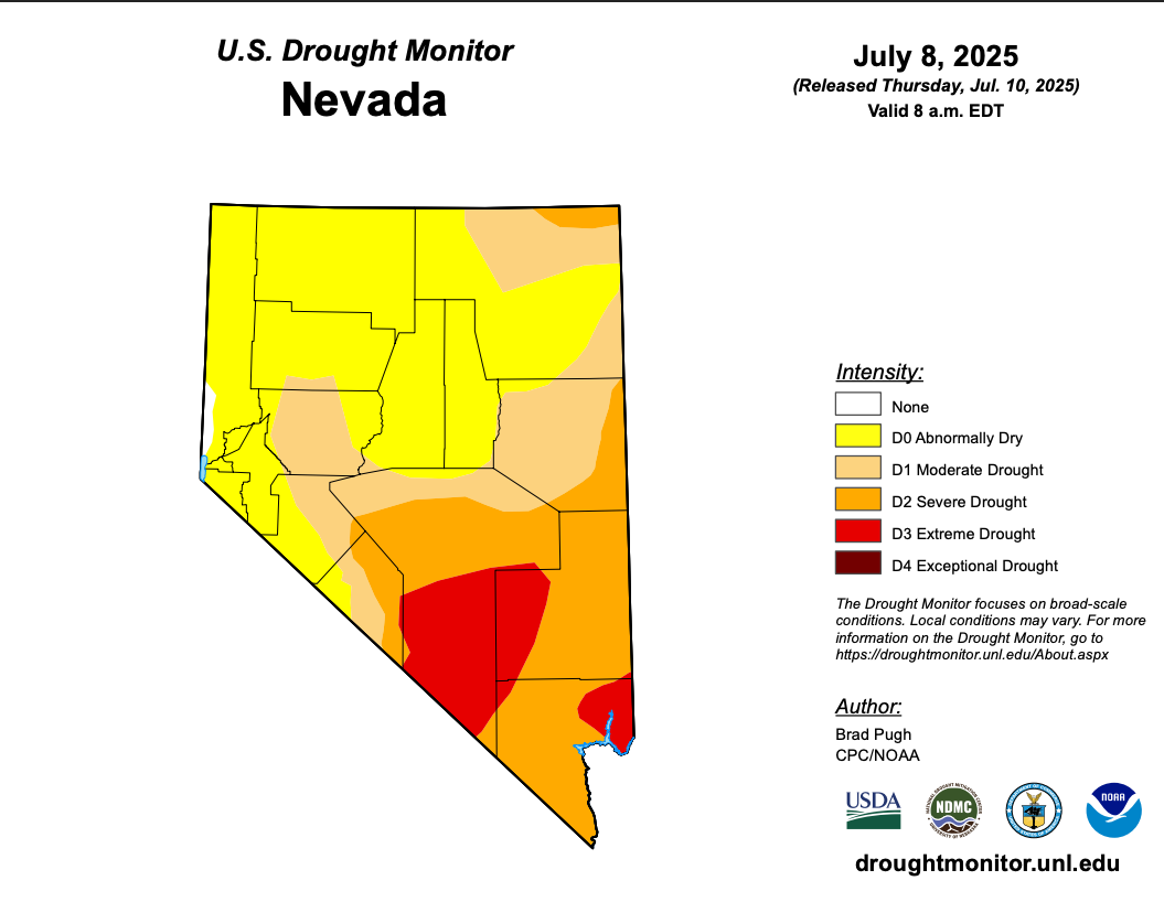 Nevada drought July 2025