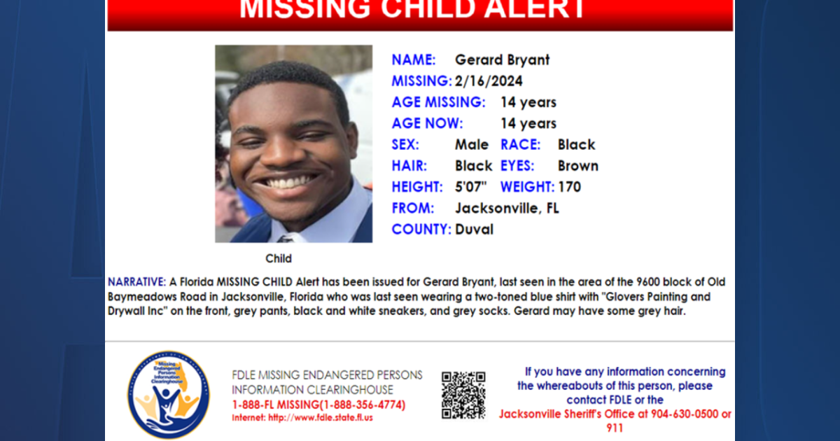 Missing child alert issued for 14-year-old Florida boy