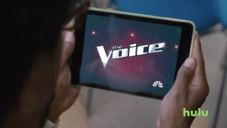 A viewer watched "The Voice" on a tablet in this Hulu commercial.