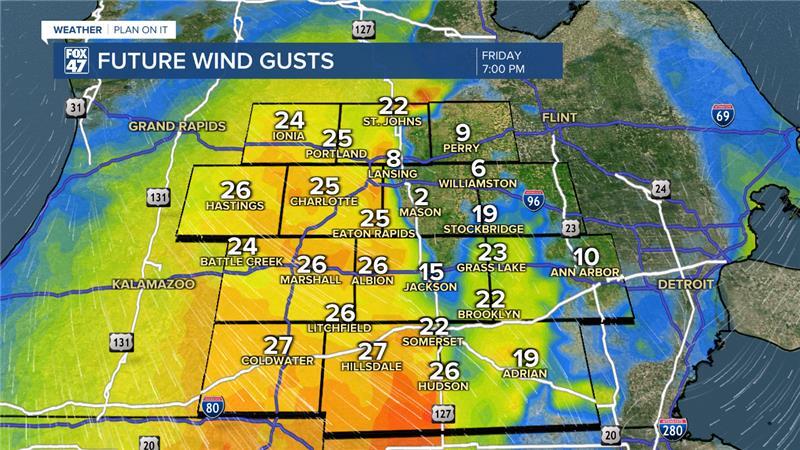 Winds pick back up as wind direction shifts out of the north this evening with light snow possible overnight Friday into Saturday