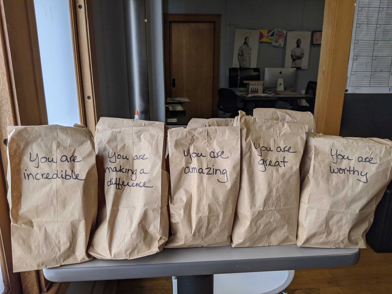 HALO Haven's brown bag lunches.