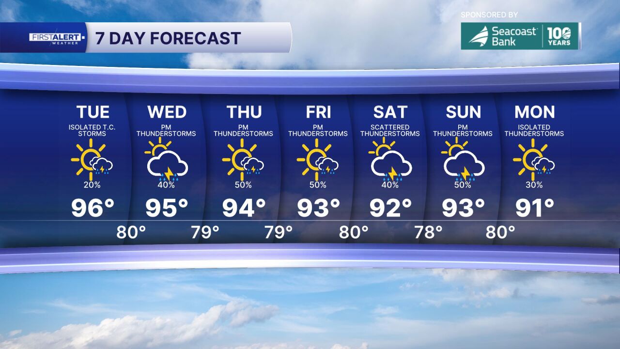 7-day forecast Aug. 18, 2026