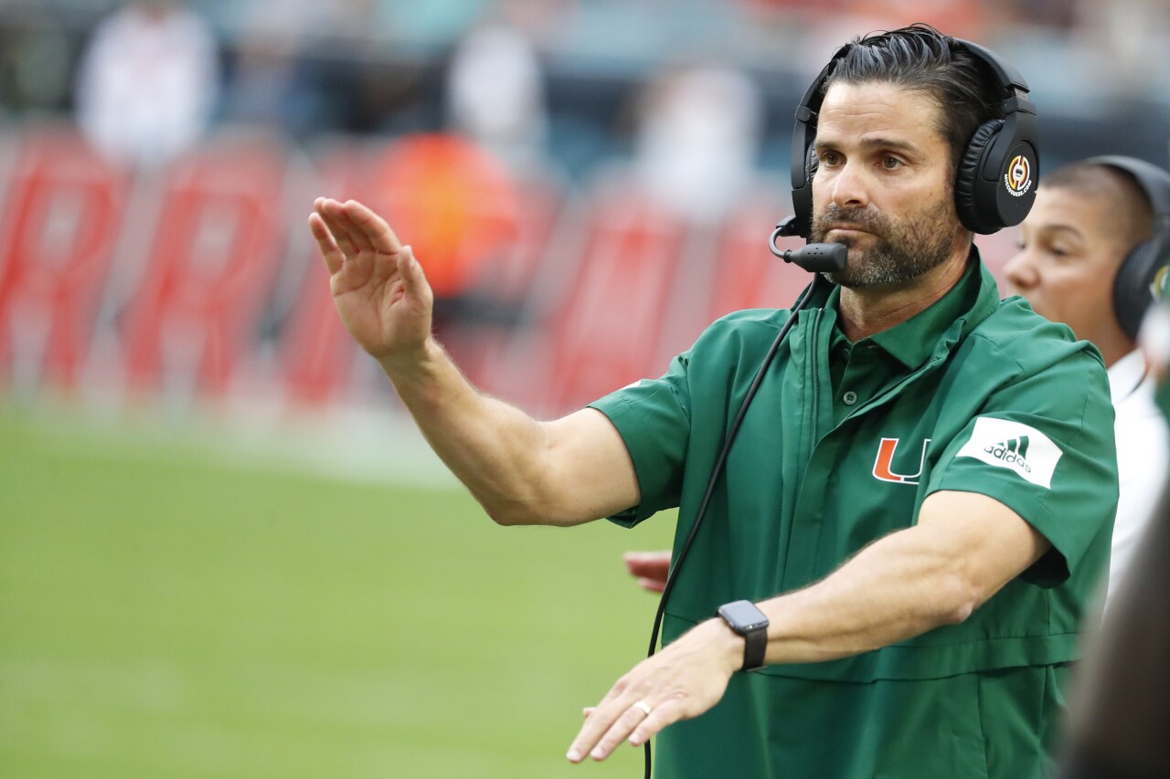 Manny Diaz on sideline, November 2019