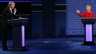 Clinton and Trump during the first presidential debate.