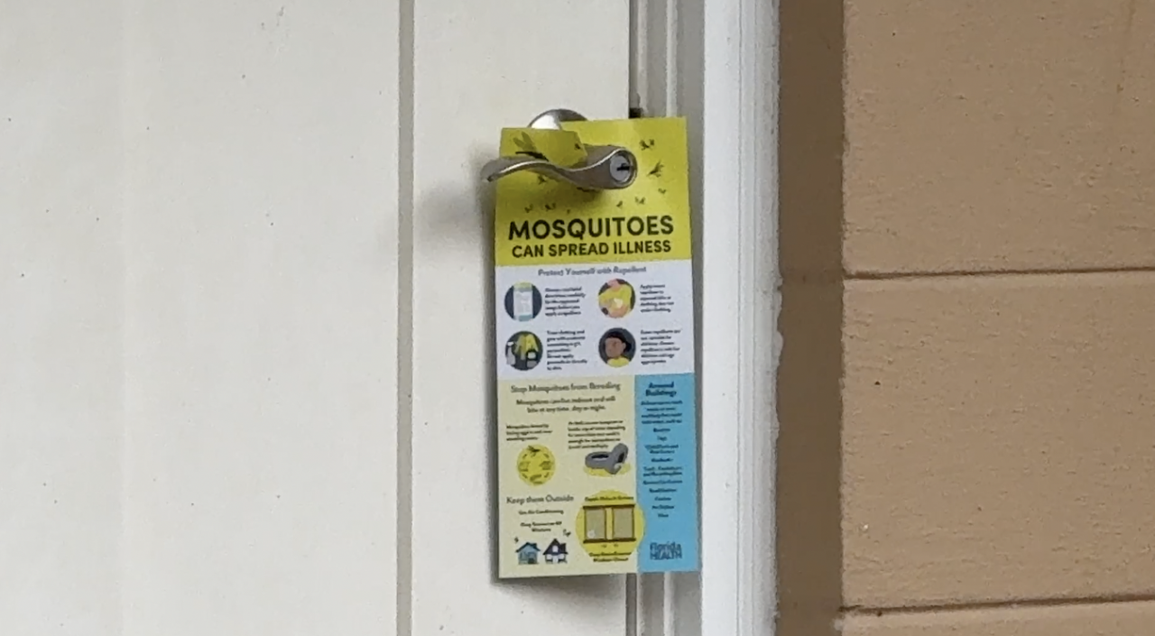 Mosquito Pamphlet left on door