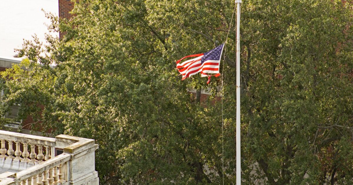 Community helps replace tattered flag at Newport News post office