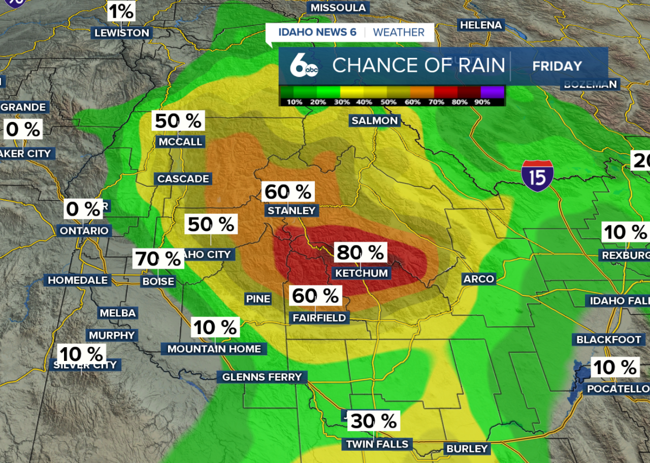 Chance of rain Friday