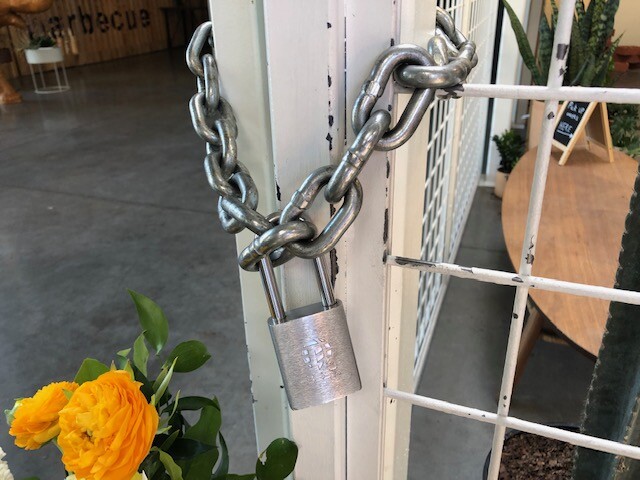 Locked storefront