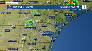 Coastal Bend radar Tuesday afternoon 6-2-2026