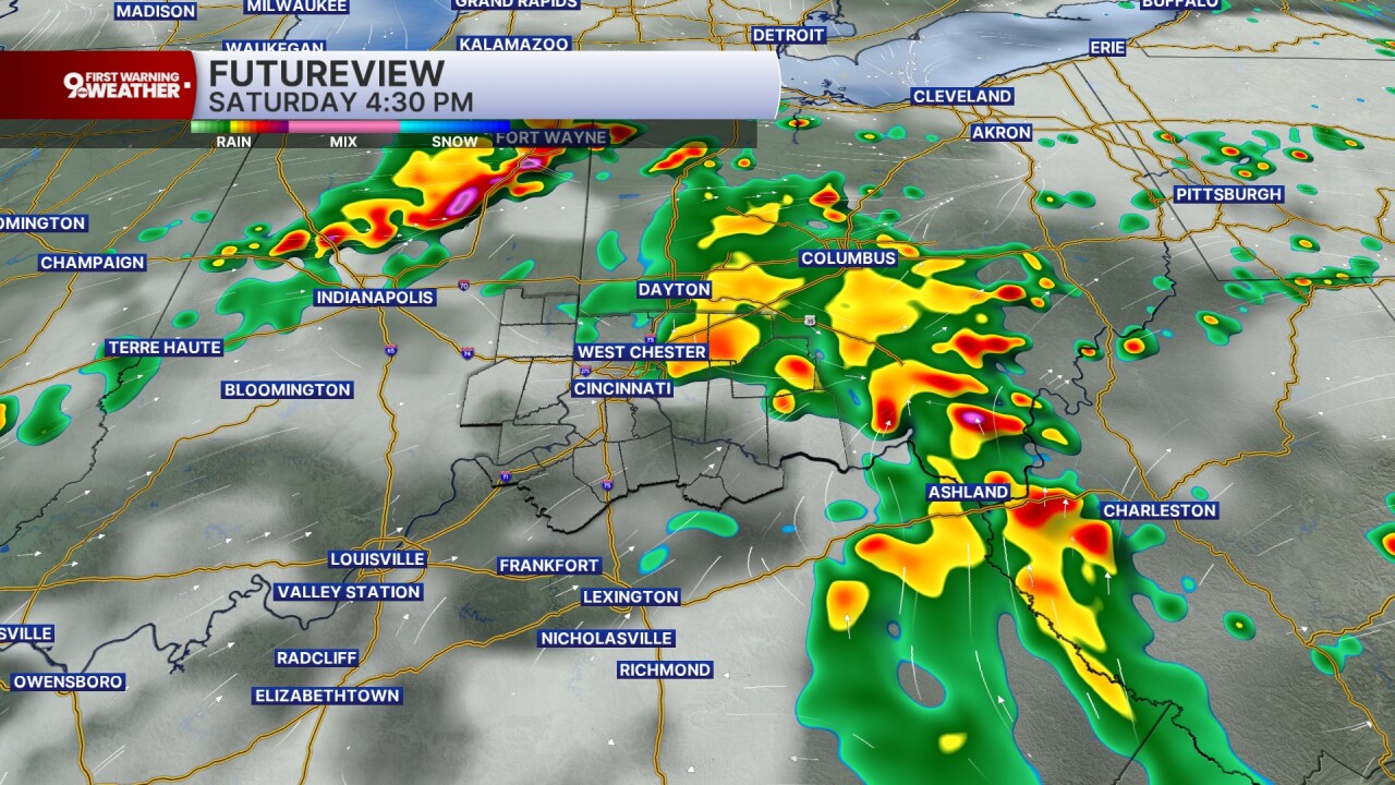 Saturday storm chance
