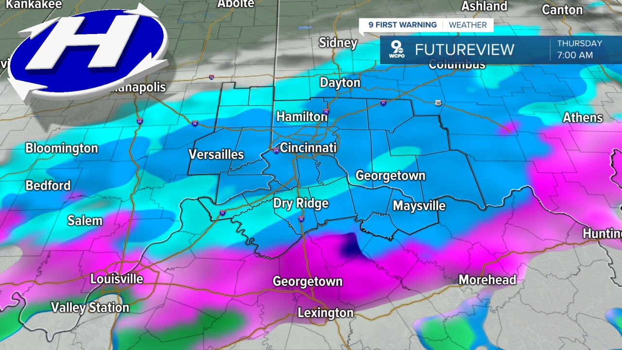 Thursday morning snow potential