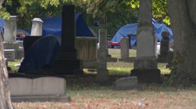 Homeless encampment in Tremont