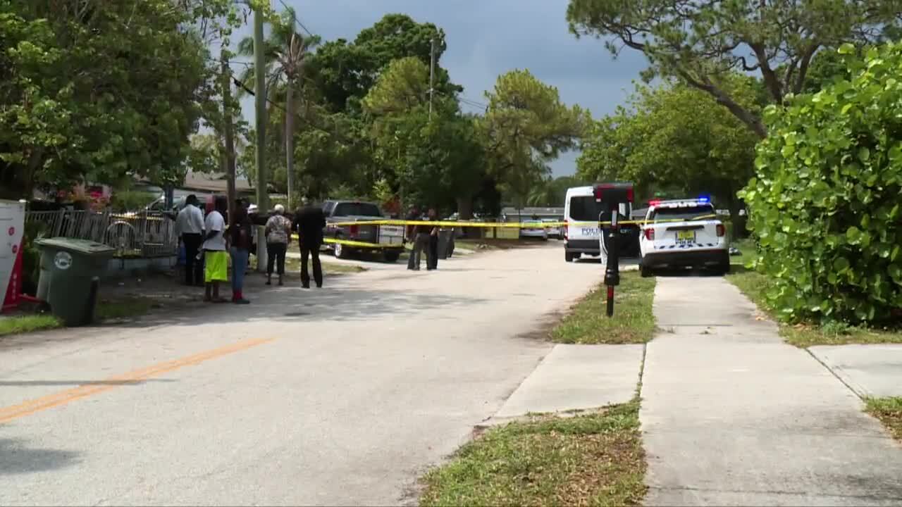 Police and residents gather near officer-involved shooting that killed Bernard Smith, May 18, 2024
