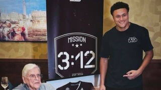 Marcus Ratcliffe with WWII Veteran
